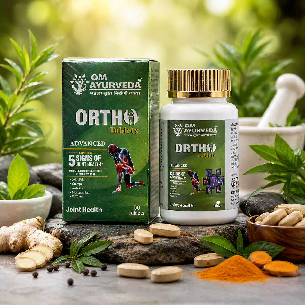 OM Ayurveda ORTHO Tablets: Advanced Ayurvedic Relief for Joint Pain, Mobility & Flexibility